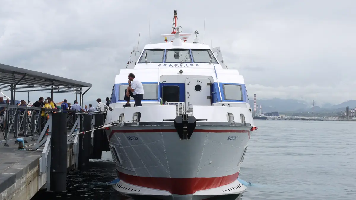 A boat at the pier in Milazzo